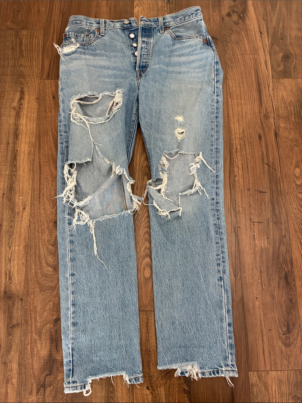 Levi’s 501 Blue Distressed Jeans